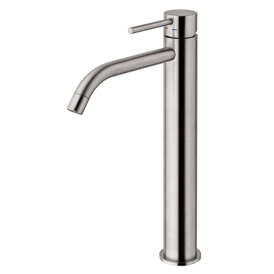 Paffoni miscelatore lavabo alto in ottone finitura Steel Looking effetto acciaio. Light Exclusive Edition