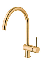 Miscelatore Lavello Monoforo in ottone rifinitura Honey Gold effetto Spazzolato Paffoni Light Exclusive Edition.