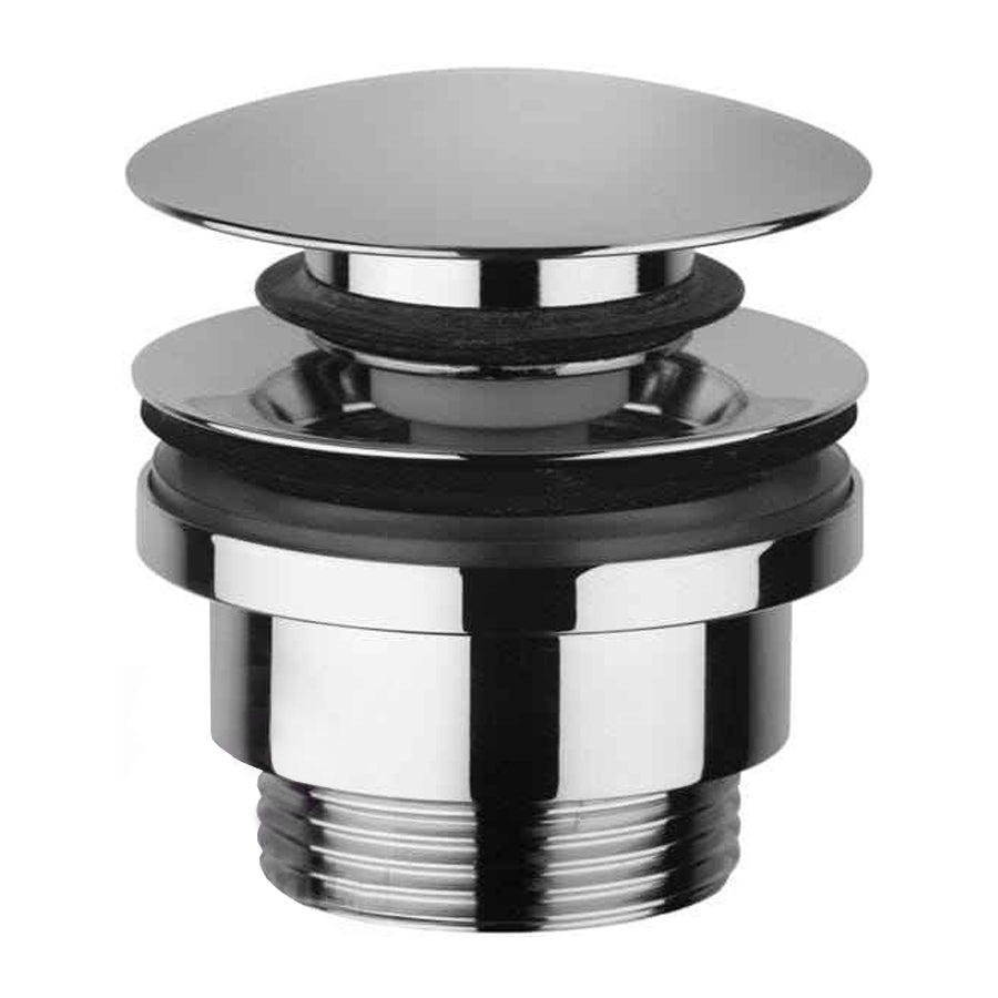 Piletta click clack per lavabi con troppo pieno Paffoni Light Exclusive Edition versione Steel Looking