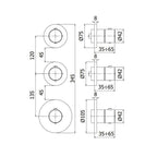 Miscelatore termostatico ad incasso 2 utenze serie Modular Box modello MDE018CR cromo Paffoni