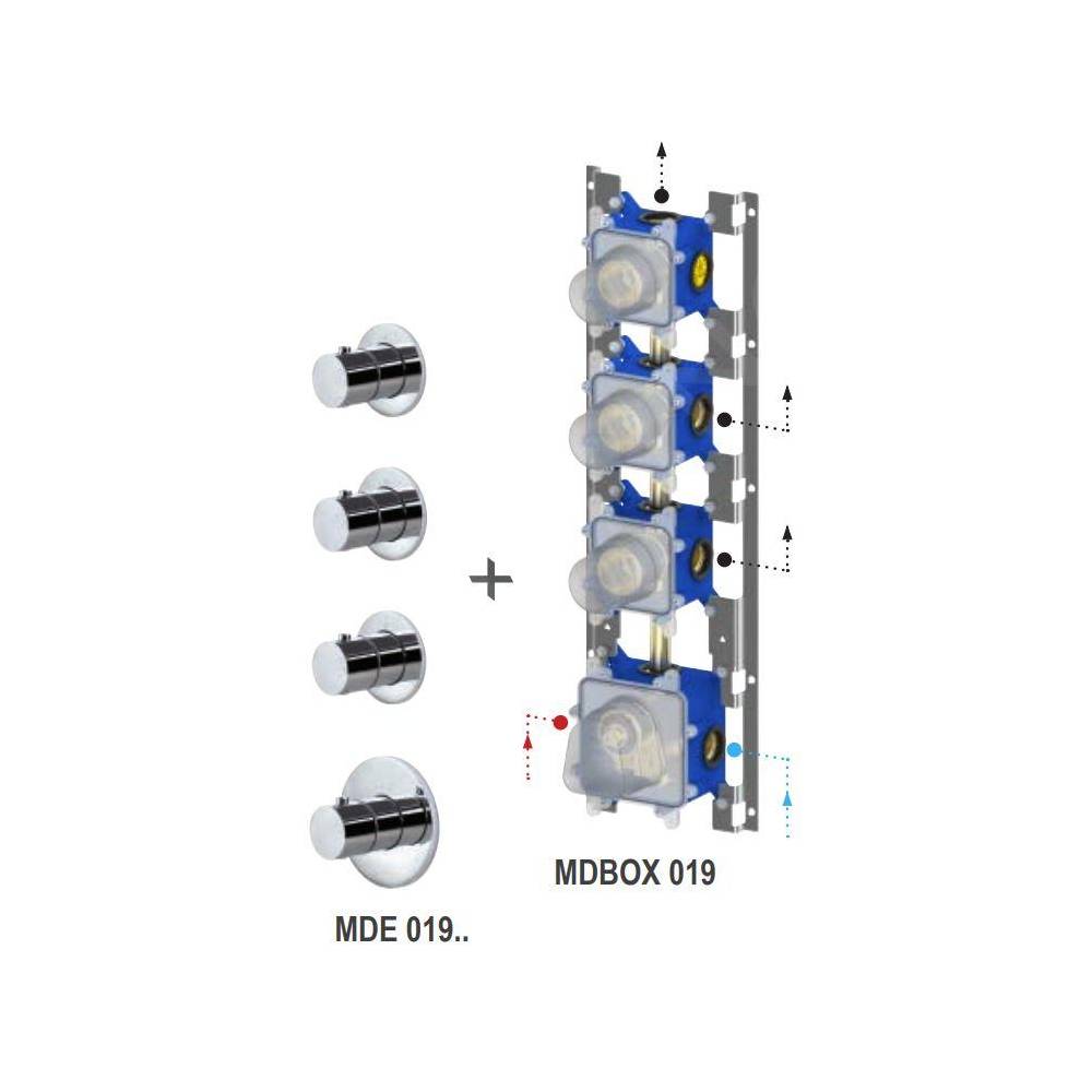 Set Esterno doccia Termostatico ad Incasso 3 Funzioni serie Modular Box modello Mde019cr Cromo Paffoni