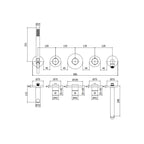Set Esterno vasca termostatico serie Modular Box modello Mde001cr Cromo Paffoni