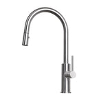 Miscelatore cucina in acciaio Inox 316L Satinato con doccetta estraibile modello Kitchen di Tubico