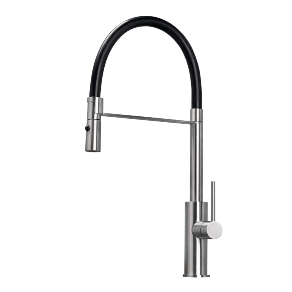 Miscelatore cucina in acciaio Inox 316L con doccetta e canna silicone Kitchen di Tubico