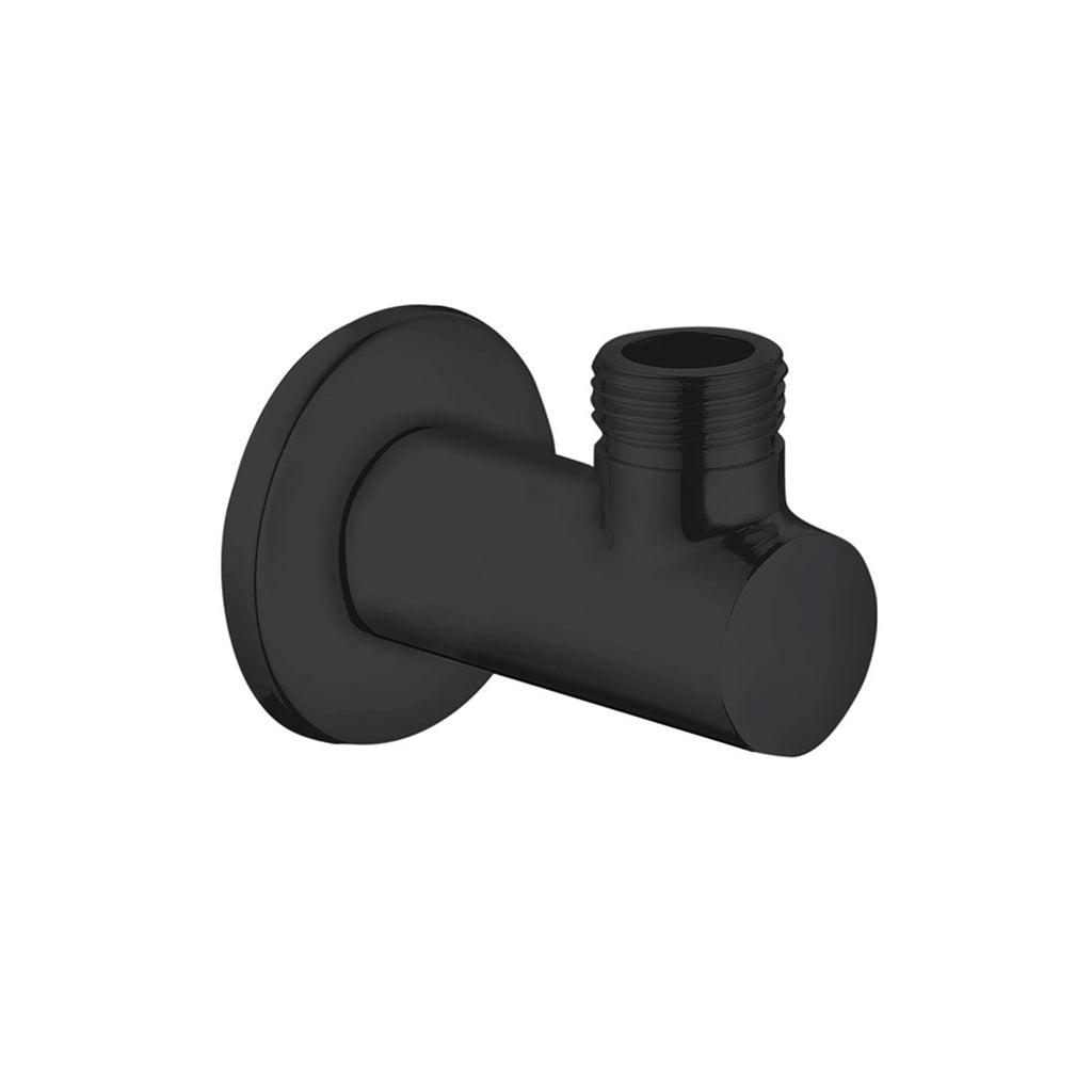 Presa acqua tonda con rosone RubiFlux - Nero Opaco