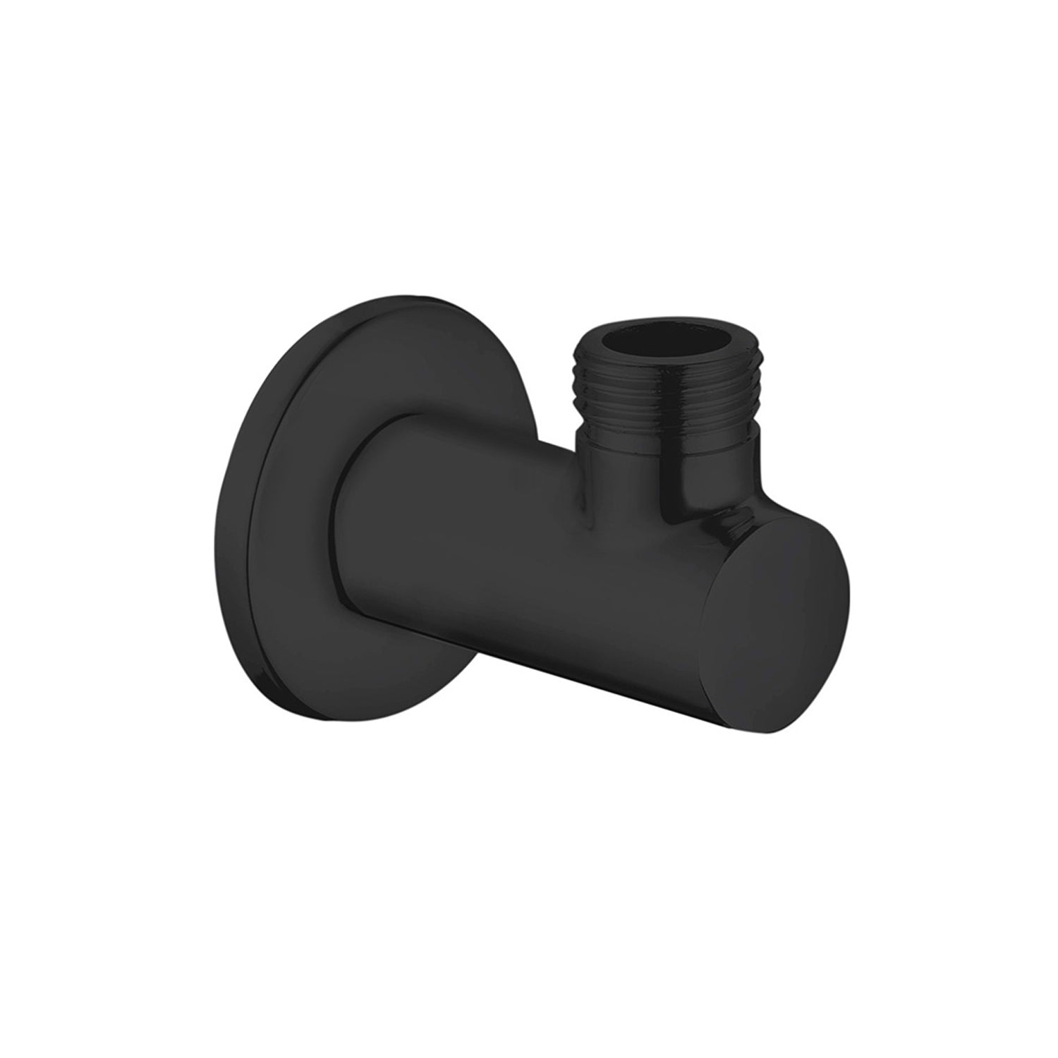 Presa acqua tonda con rosone RubiFlux - Nero Opaco