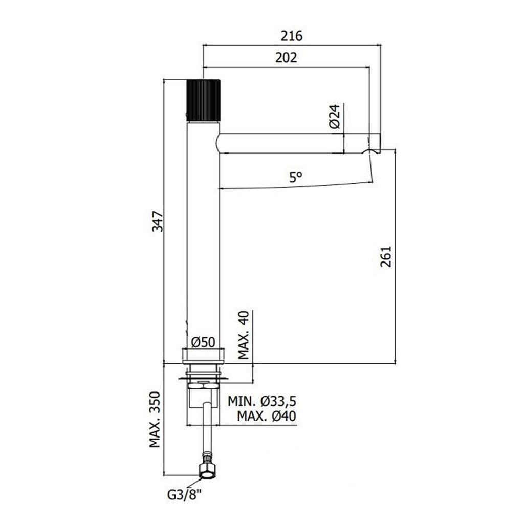 Miscelatore lavabo alto Paffoni modello Jo cromato - senza scarico