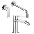 Coppia di miscelatori per lavabo incasso e bidet serie Ottomix in ottone cromato