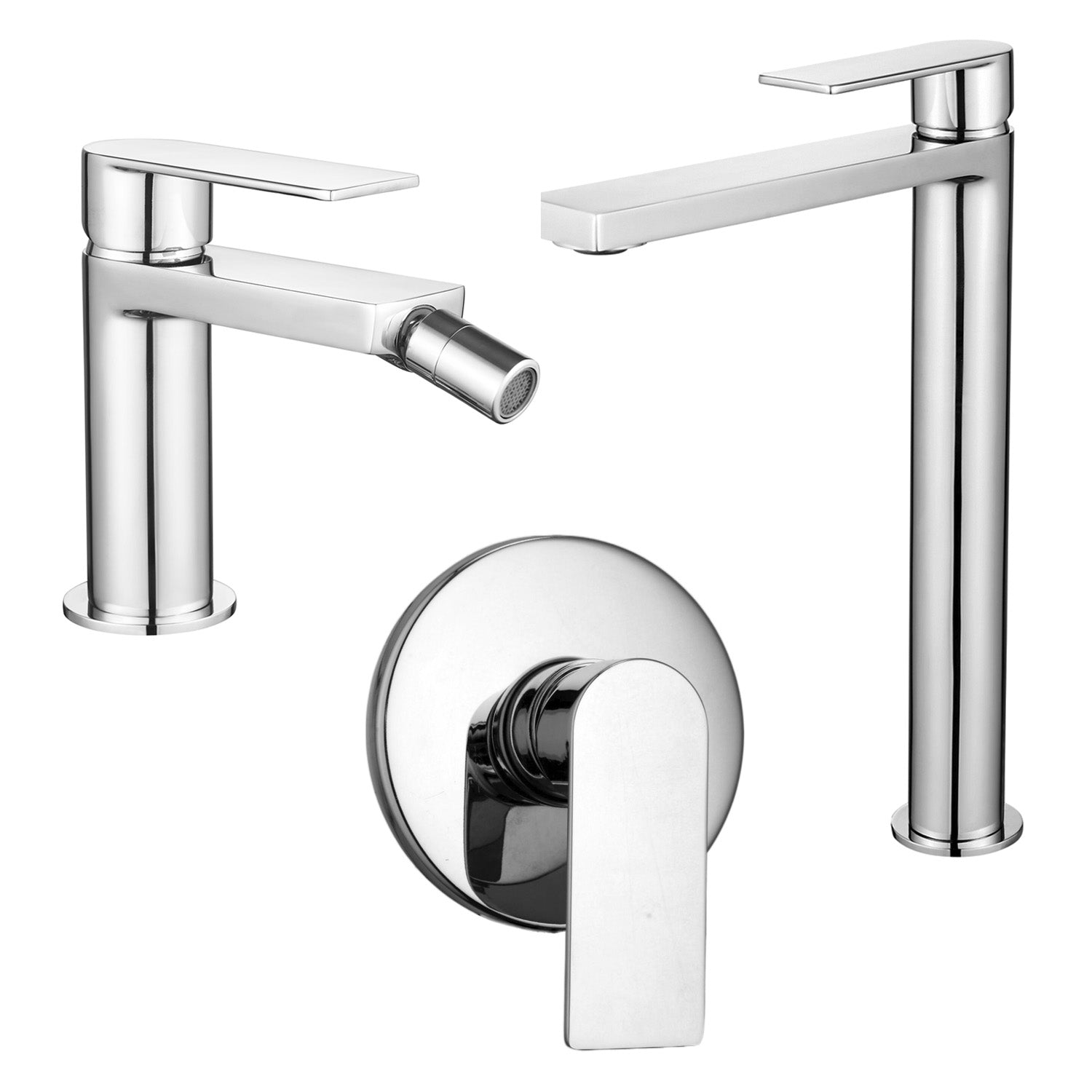 Composizione di miscelatori per lavabo alto