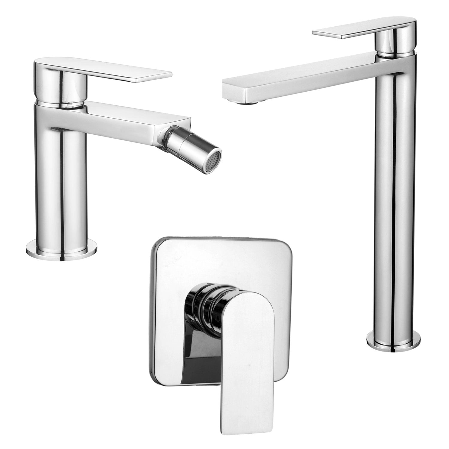 Composizione di miscelatori per lavabo alto