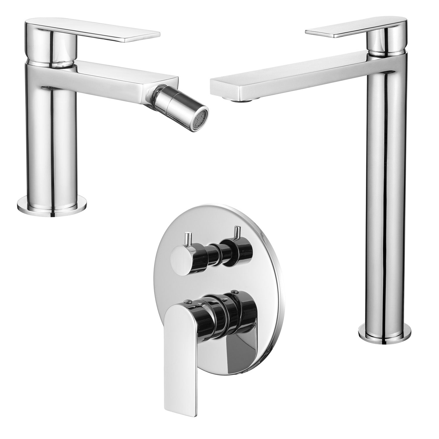 Composizione di miscelatori per lavabo alto