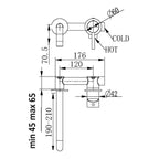 Composizione di miscelatori per lavabo incasso
