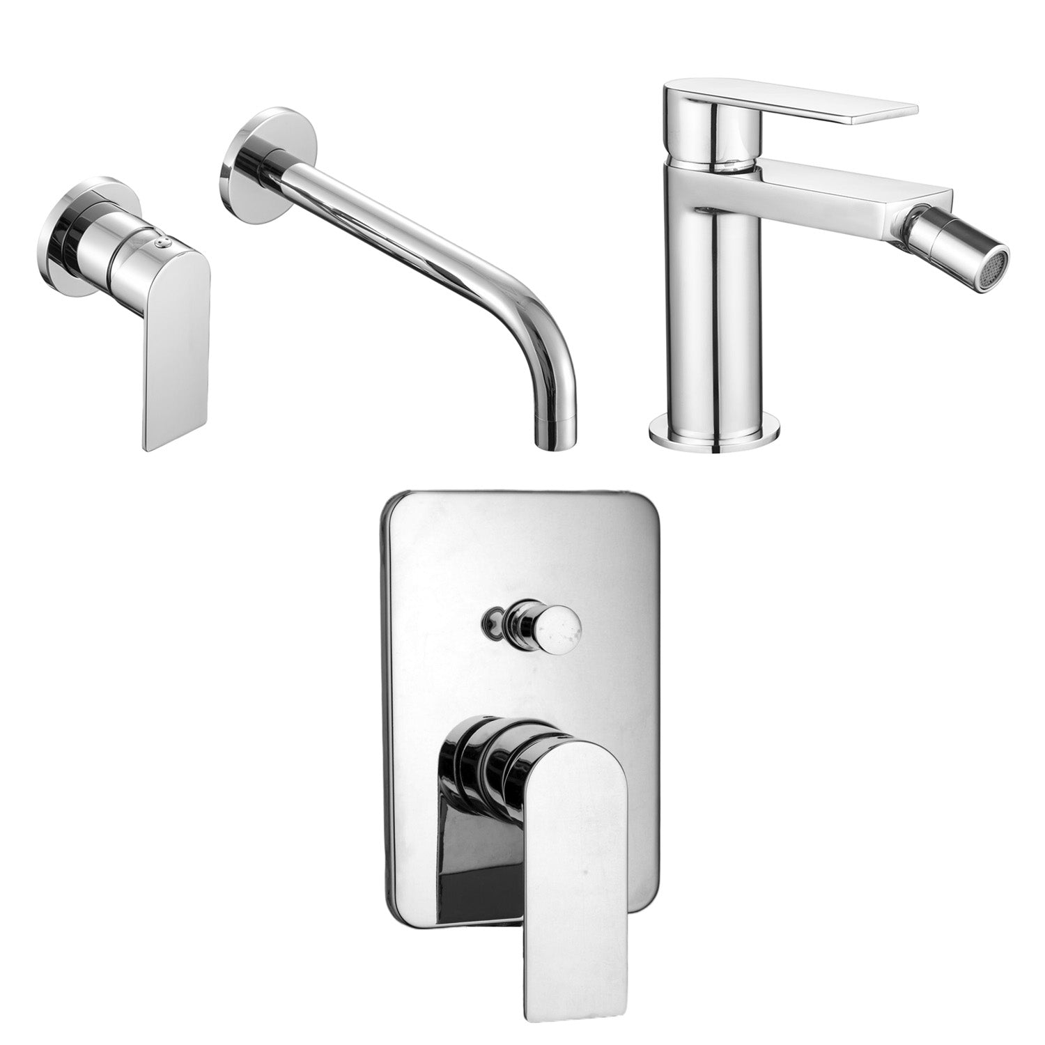 Composizione di miscelatori per lavabo incasso