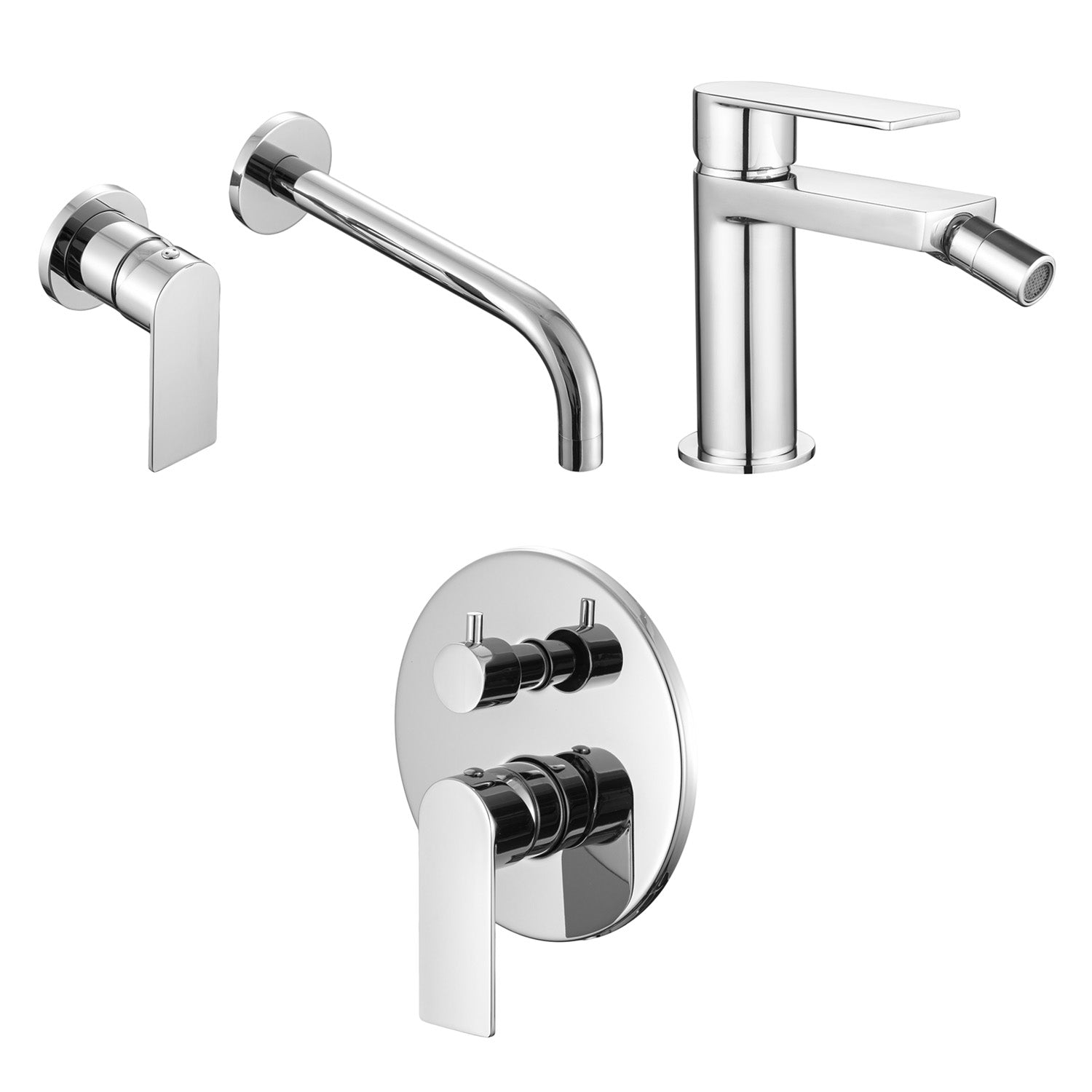 Composizione di miscelatori per lavabo incasso