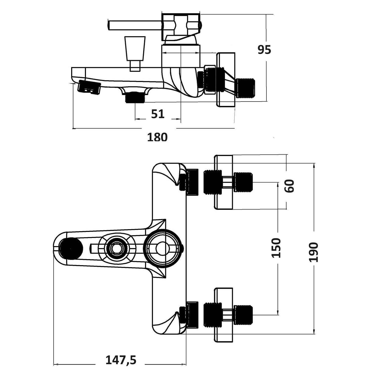 Composizione di miscelatori per lavabo alto