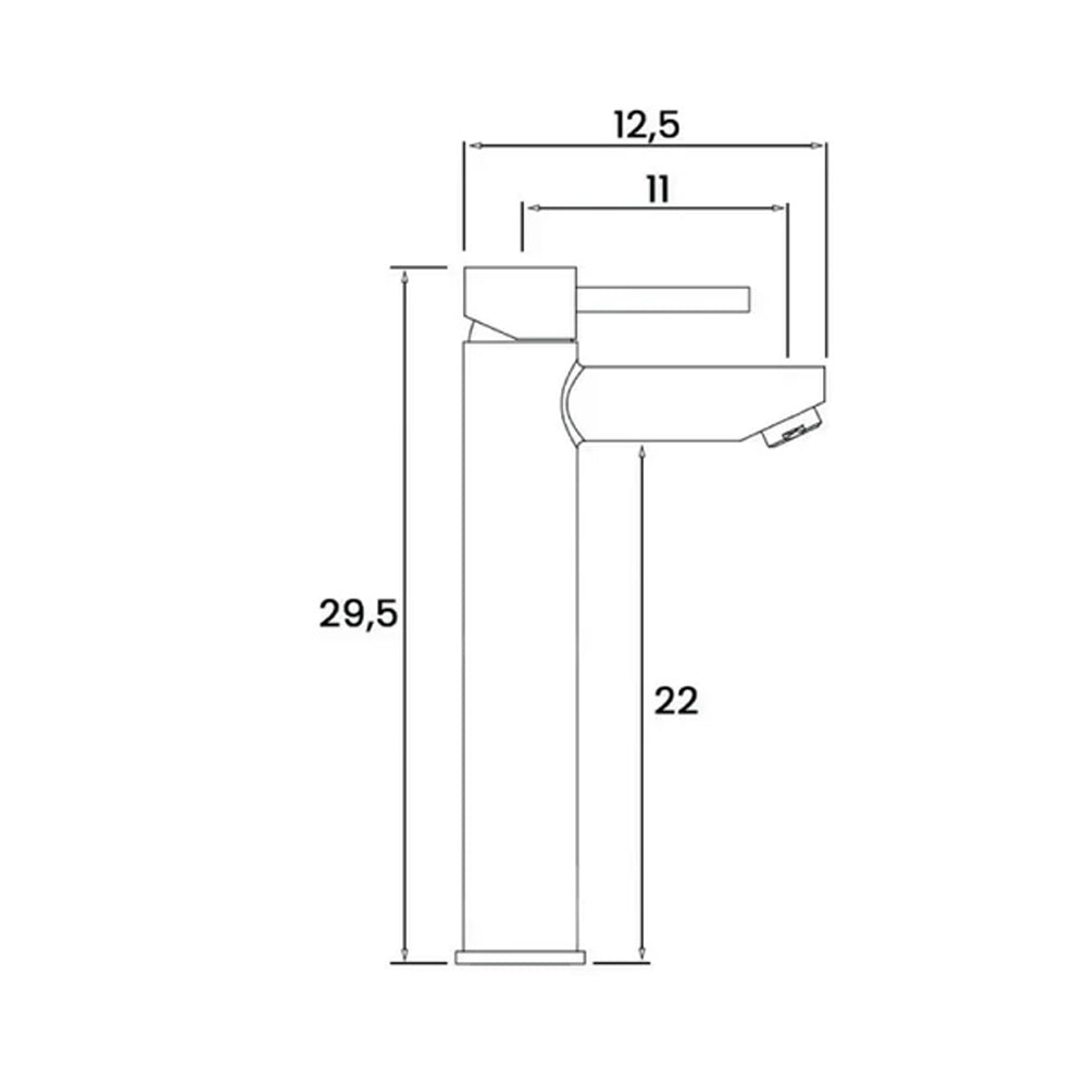 Miscelatore lavabo alto monocomando in acciaio inox Rubiflux Serie Paris Modello Brillant con scarico clic-clac - Cromato