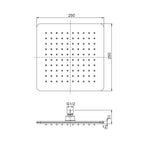 Soffione Atene 250mm monogetto anticalcare