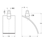soffione a cascata Niagara in acciaio 195x158mm