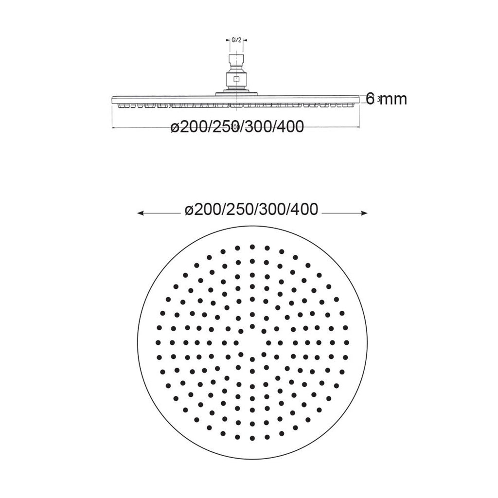 Soffione Mosca 200mm monogetto anticalcare