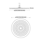 Soffione Mosca 200mm monogetto anticalcare