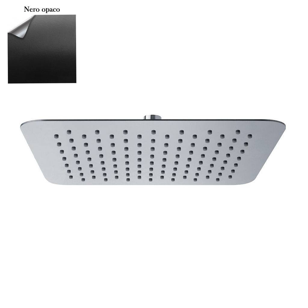 Soffione Lisbona 400mm anticalcare ultrasottile nero