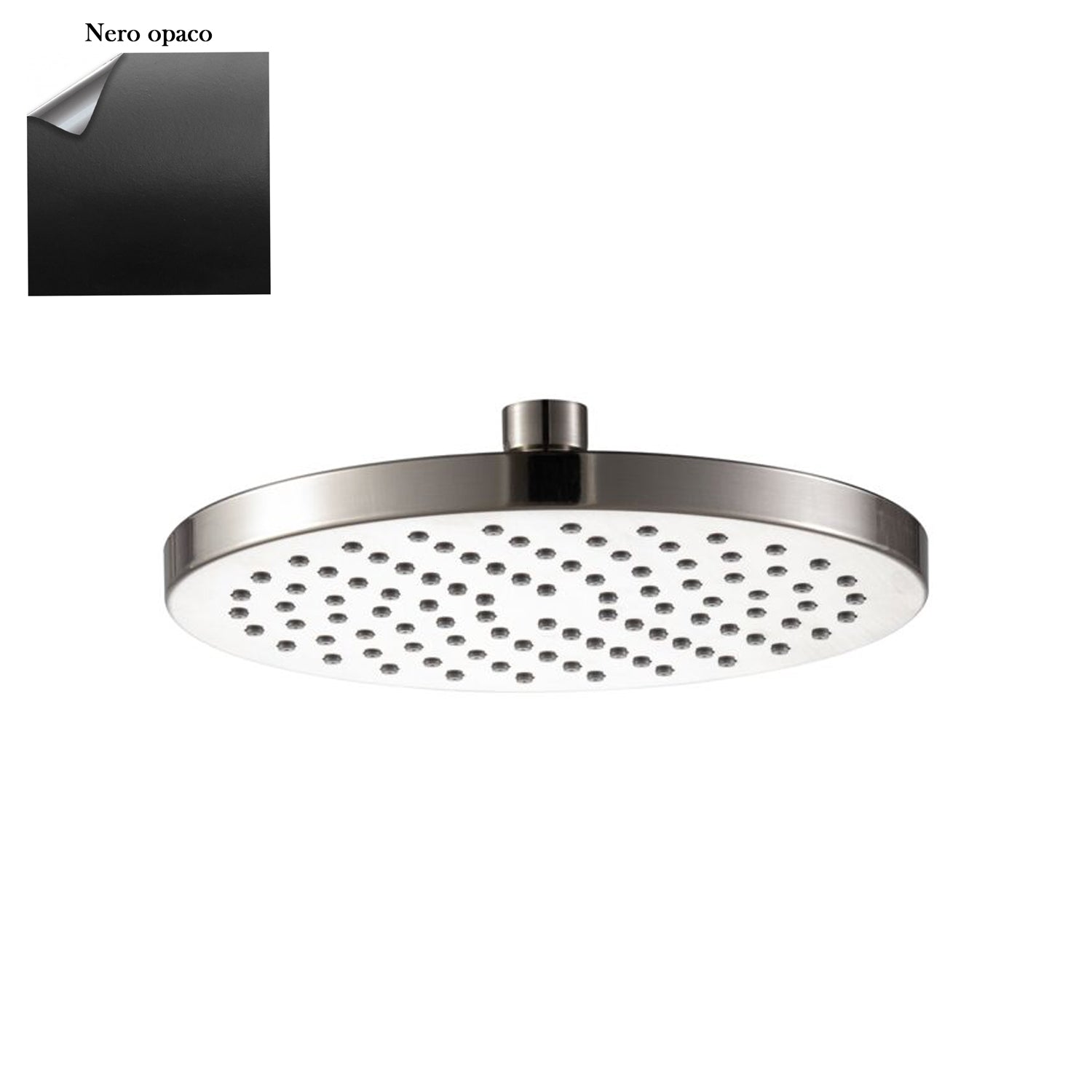 Soffione Chelsea 200mm anticalcare in abs nero