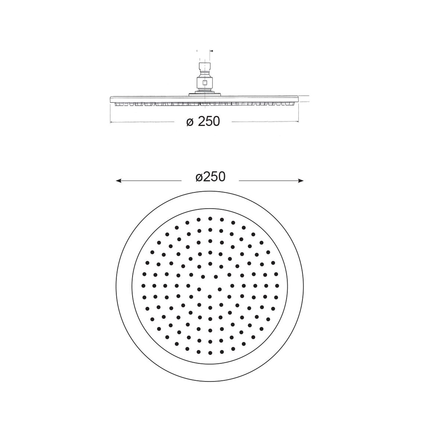 Soffione Smeraldo 245mm anticalcare in abs