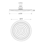 Soffione Perla 210mm anticalcare in abs sistema risparmio acqua