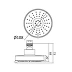 Soffione idromassaggio Mirror 108mm anticalcare in abs