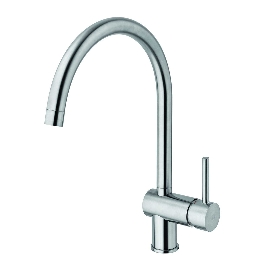 Miscelatore Lavello Monoforo in ottone rifinitura Steel Looking effetto Acciaio Paffoni Light Exclusive Edition.